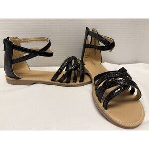 New Sonoma Goods For Life Alanna Girls' Strappy Sandals Black Glittery Size 5